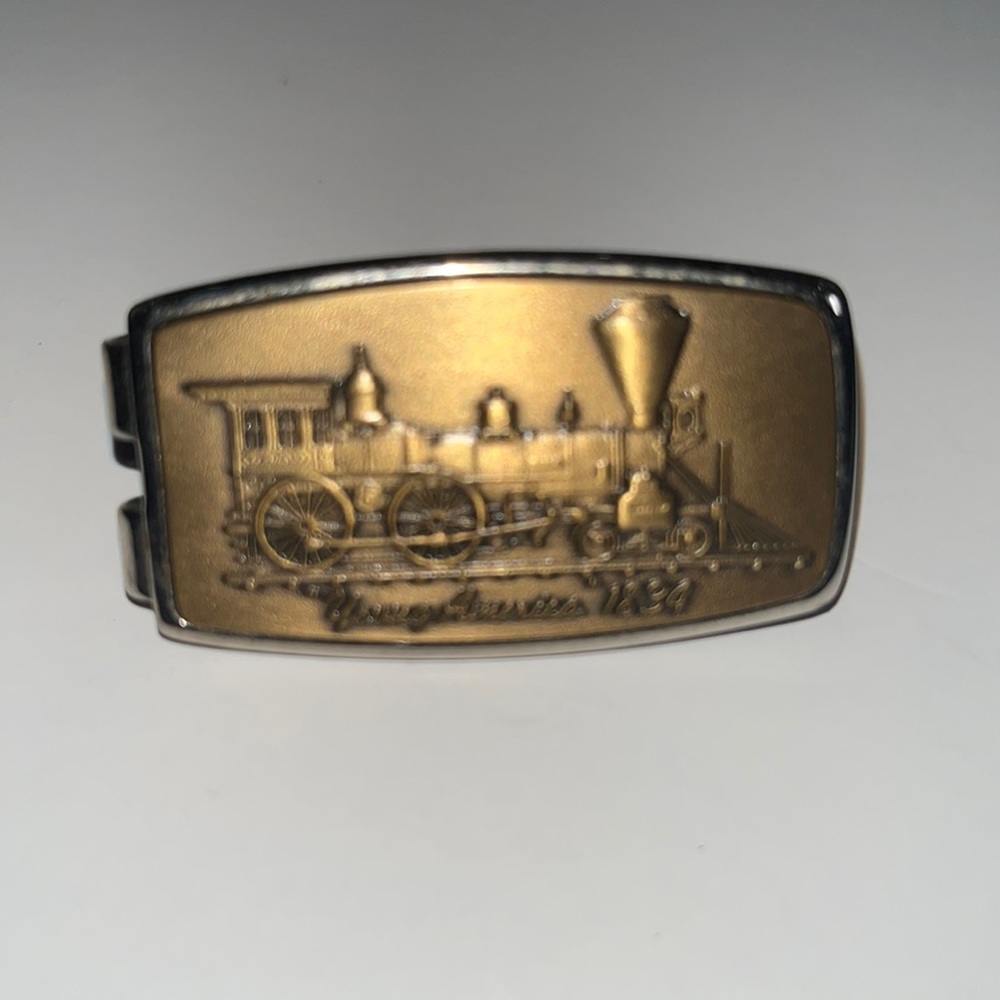 Vtg young america locomotive money clip